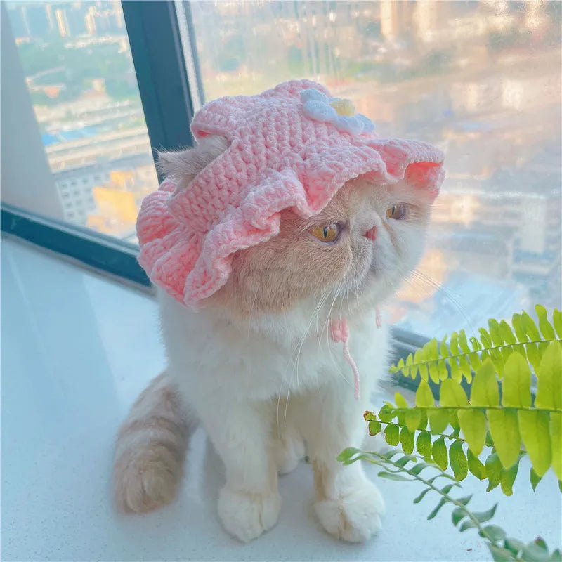 Gebreide kattenmuts handgemaakt