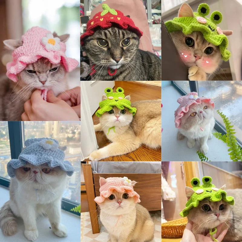 Gebreide kattenmuts handgemaakt
