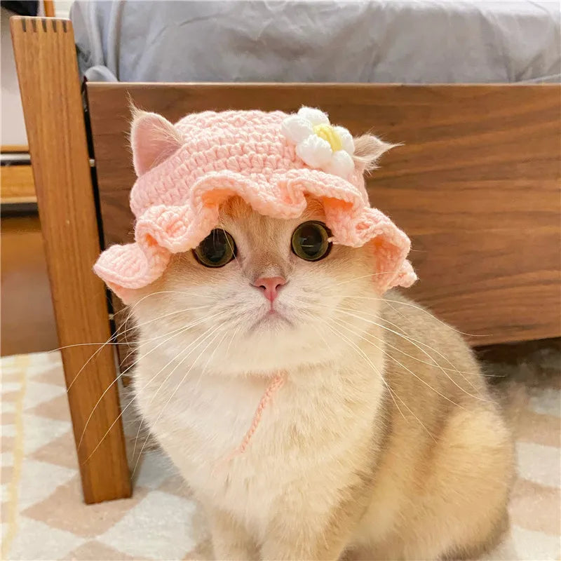 Gebreide kattenmuts handgemaakt