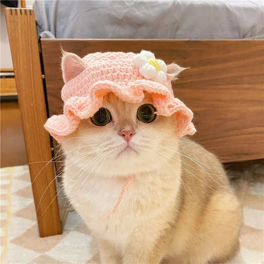 Gebreide kattenmuts handgemaakt