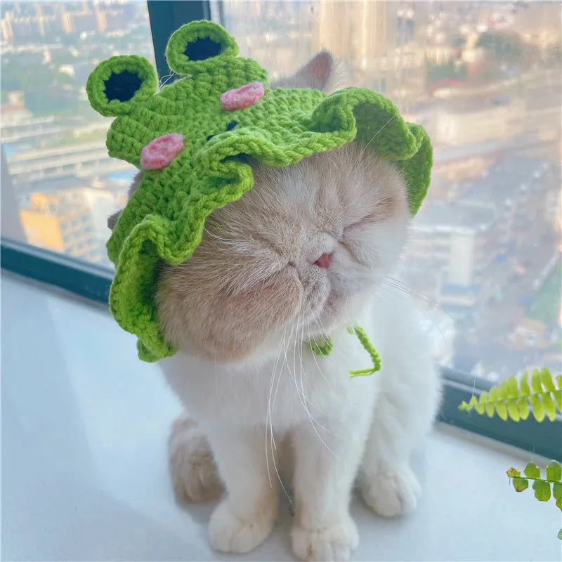 Gebreide kattenmuts handgemaakt